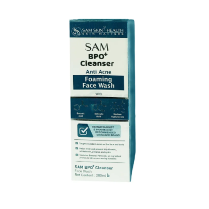 Sam BPO + Cleanser Anti Acne Foaming Facewash 200ml